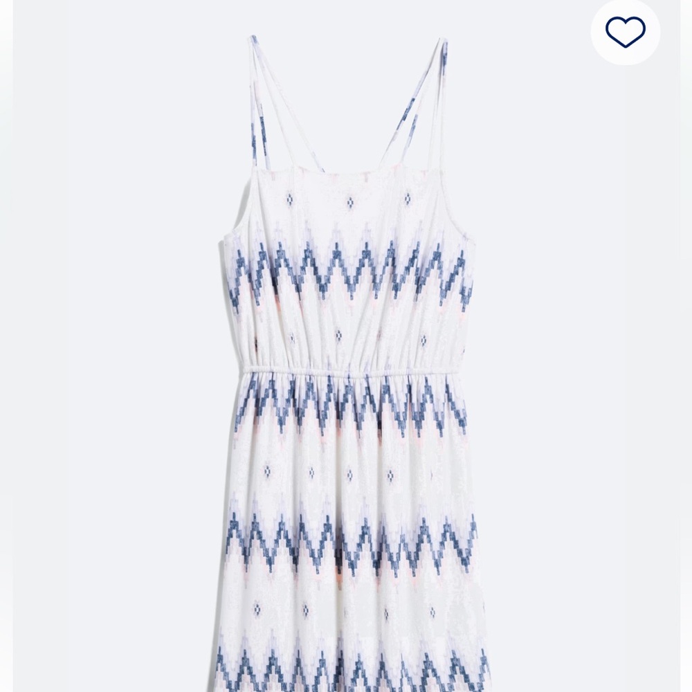 Skies Are Blue White and Blue Zigzag Dress